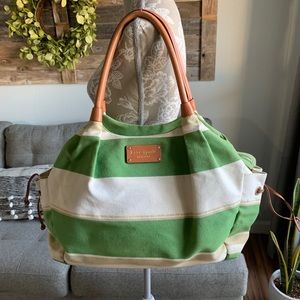 Katie Spade Striped Canvas Stevie Diaper Bag